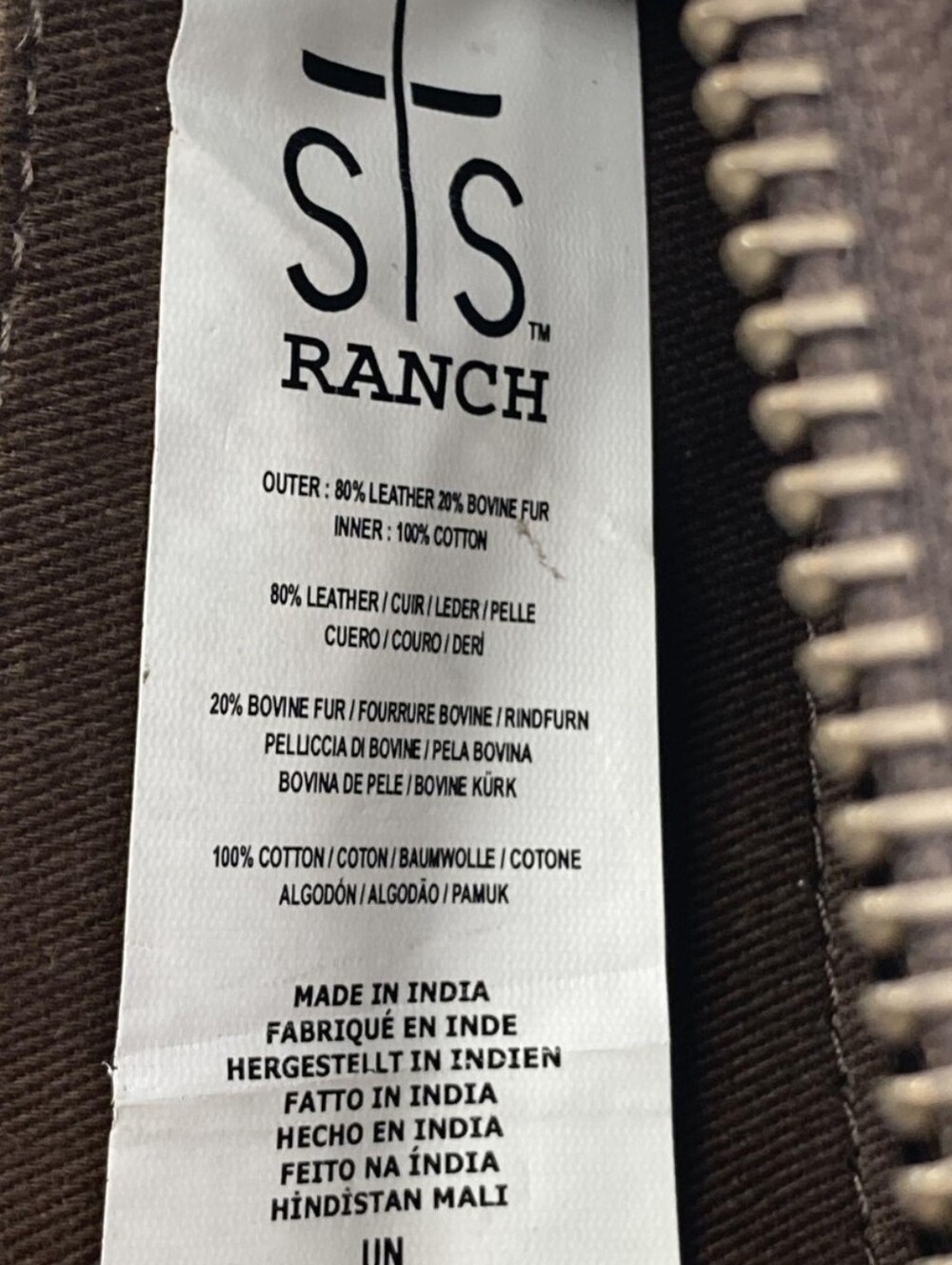 STS Ranchwear Brown & White Hair-On Hide Zip Wallet - Picture 3 of 4